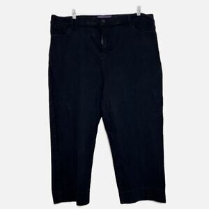 NYDJ Black Denim Crop Jeans Lift‎ Tuck Technology Women's Size 22W